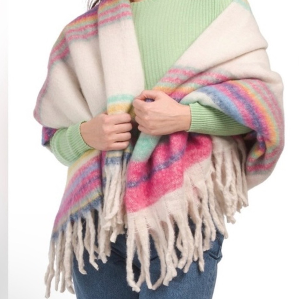 Free People Skye Stripe Fringe Scarf